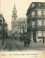 Mons : Rue de Nimy et Eglise Sainte-Elisabeth vers 1905