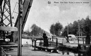 Mons : Ecluse de Pont Canal et avenue de Jemappes. 